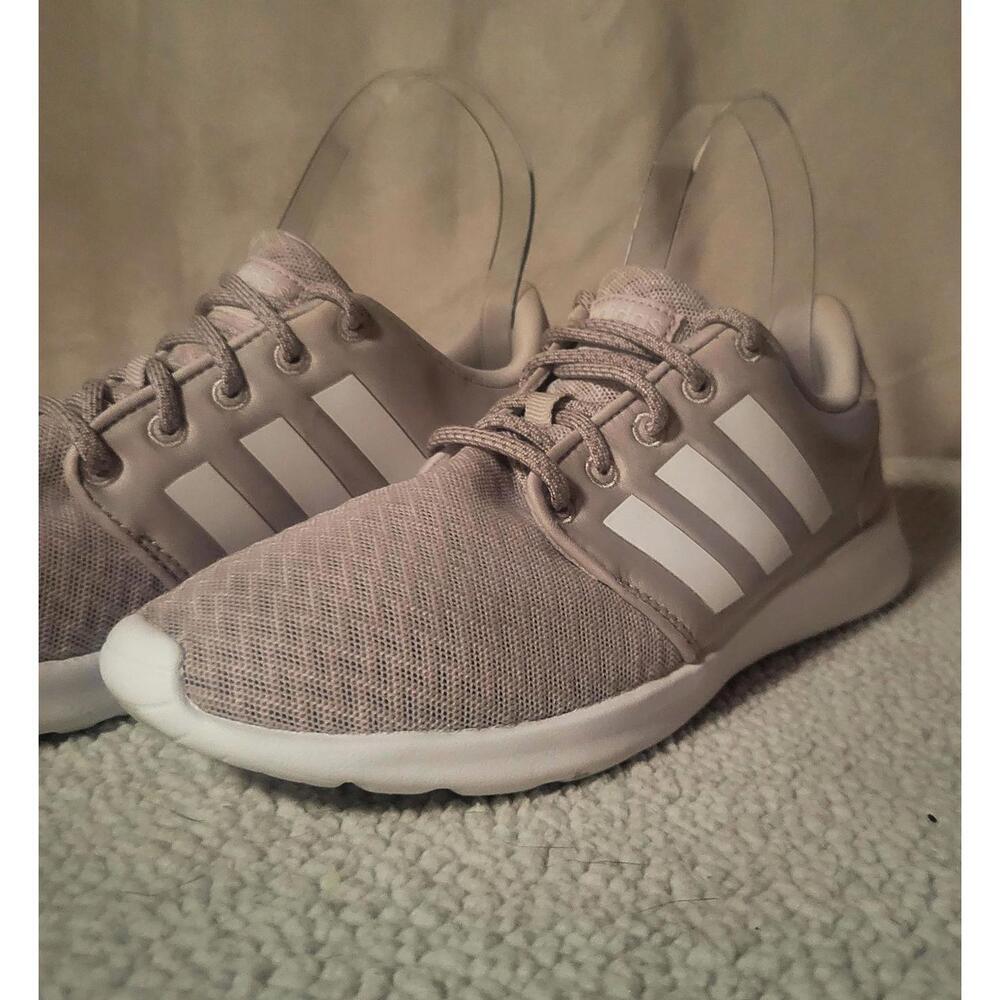 Adidas Women's Cloudfoam QT Racer Running Mesh Shoe Lilac Gray/White - Size 6.5